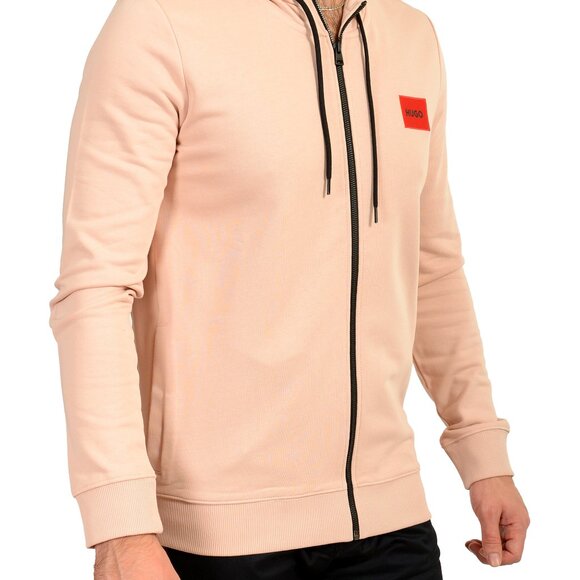 Hugo Boss Men's "Daple212" Pink Logo Full Zip Track Jacket Sweater US L IT 52 - Picture 2 of 7